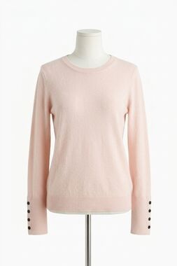 NEW J'ENVIE/ELI the cammi crewneck sweater in pale pink